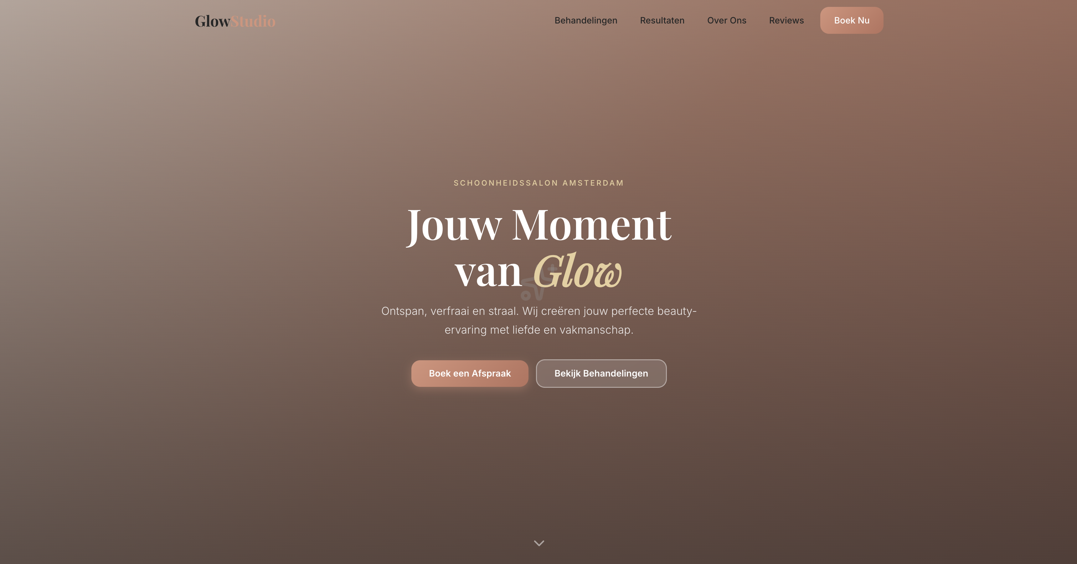 Glow Studio – desktop weergave