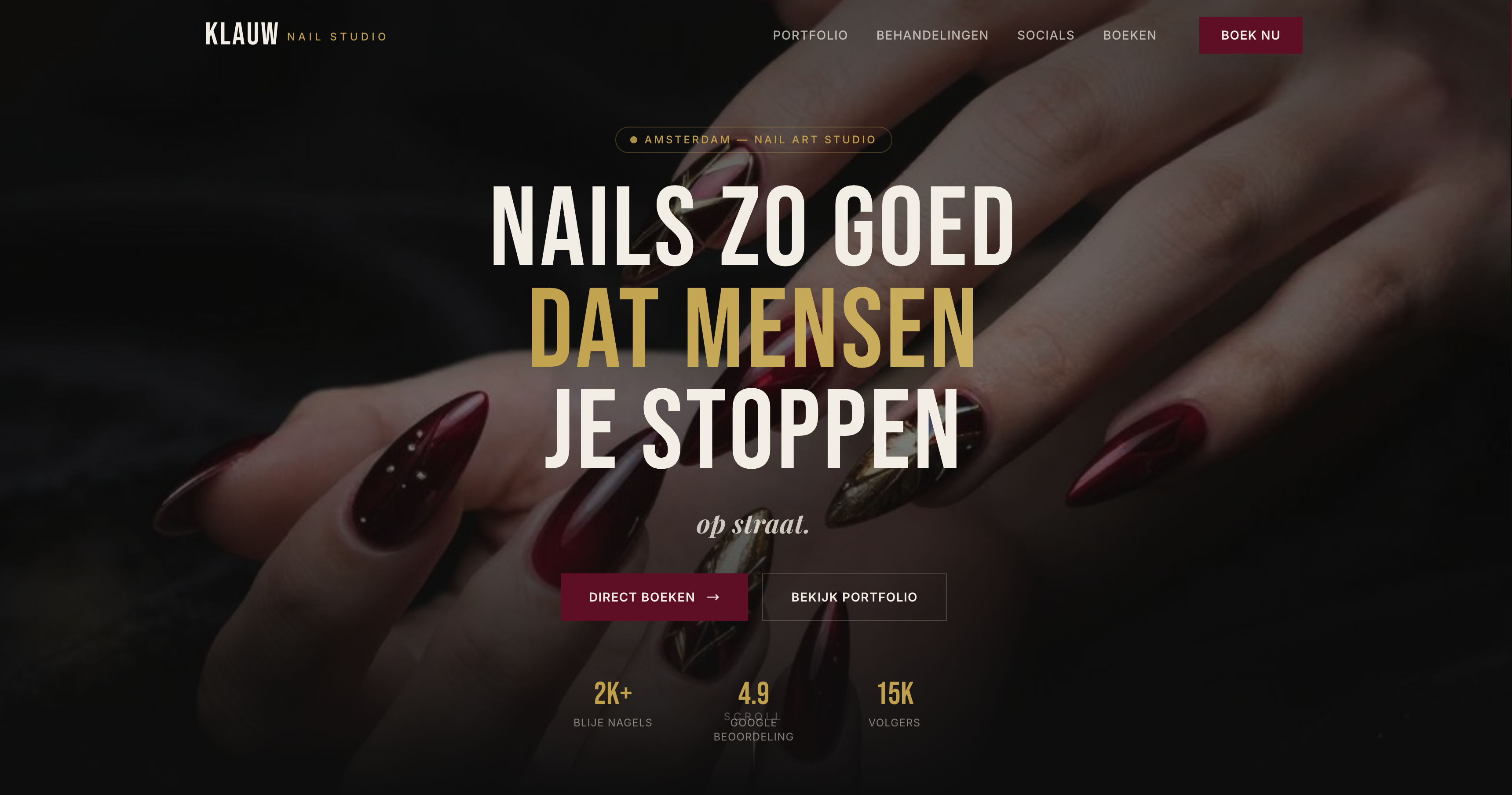 Bold Nails – desktop weergave