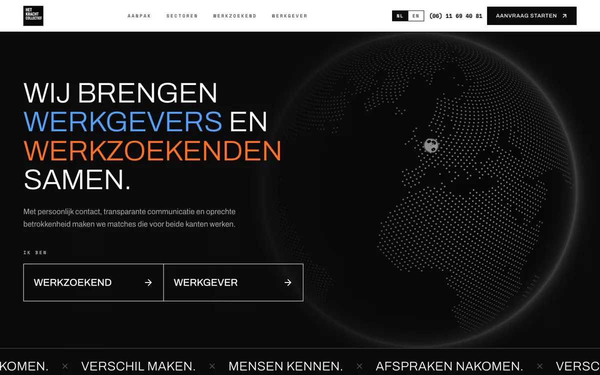 Website van Het Kracht Collectief