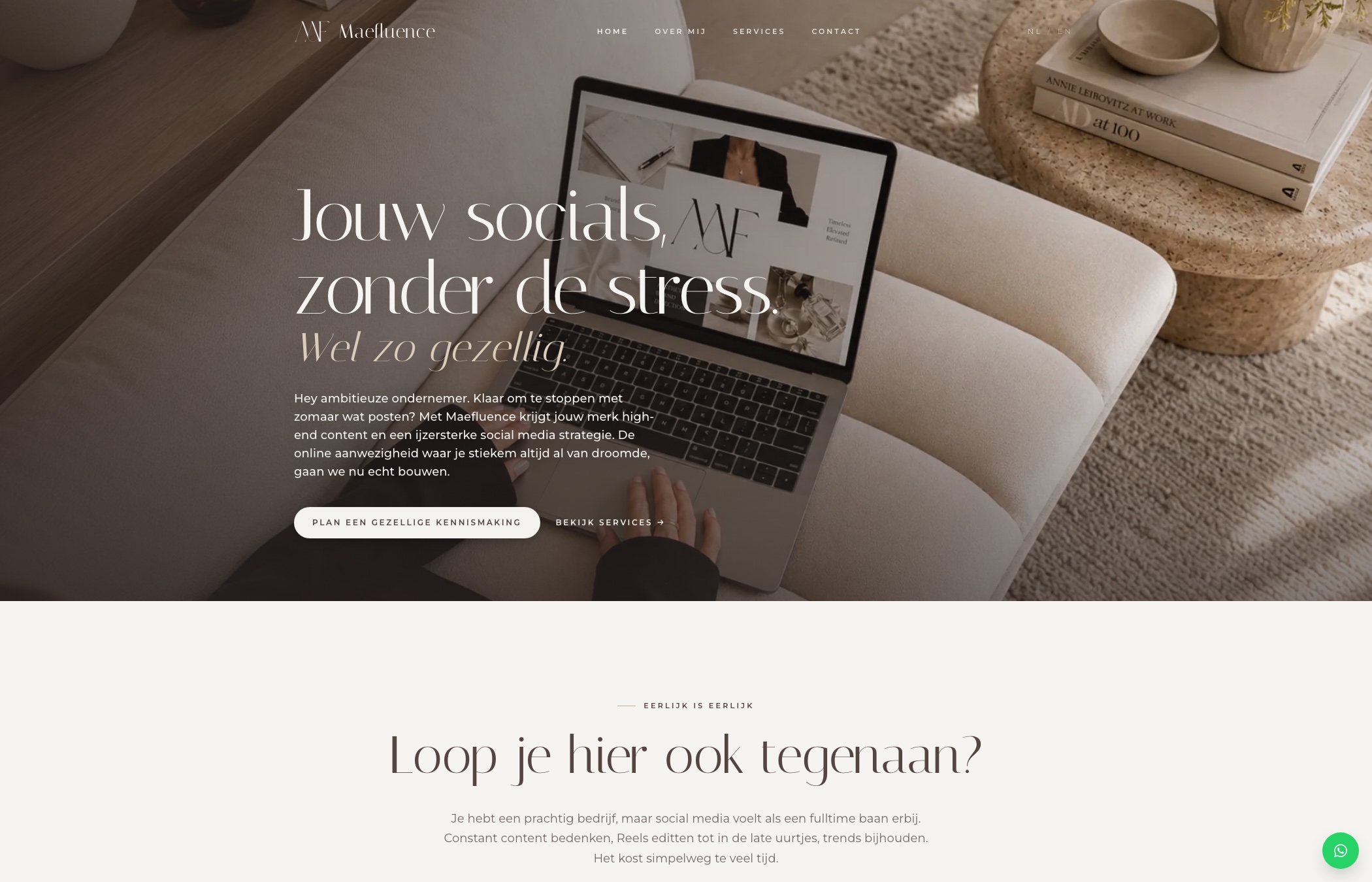 Screenshot van Maefluence