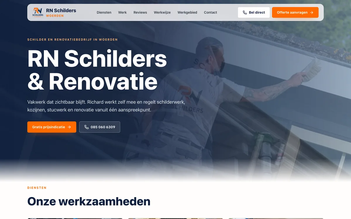 Website van RN Schilders & Renovatie
