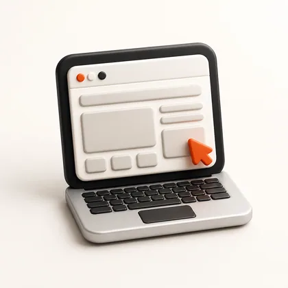 3D illustratie van een websiteconcept