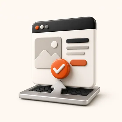 3D illustratie van een website die live gaat