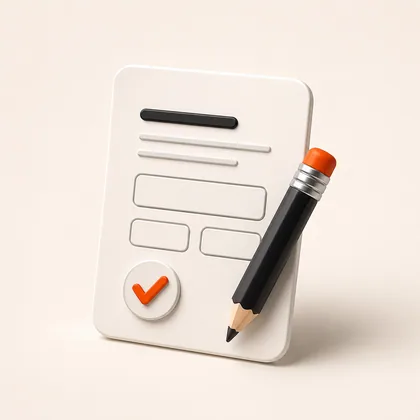3D illustratie van een voorstelformulier